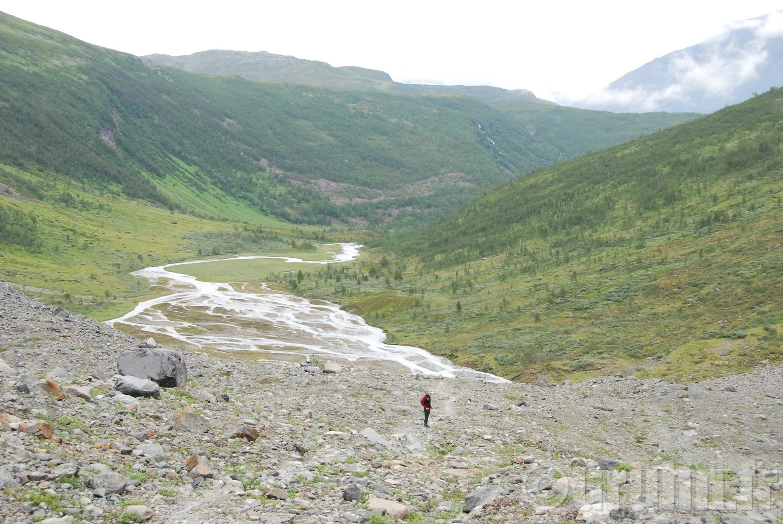 La descente de la moraine