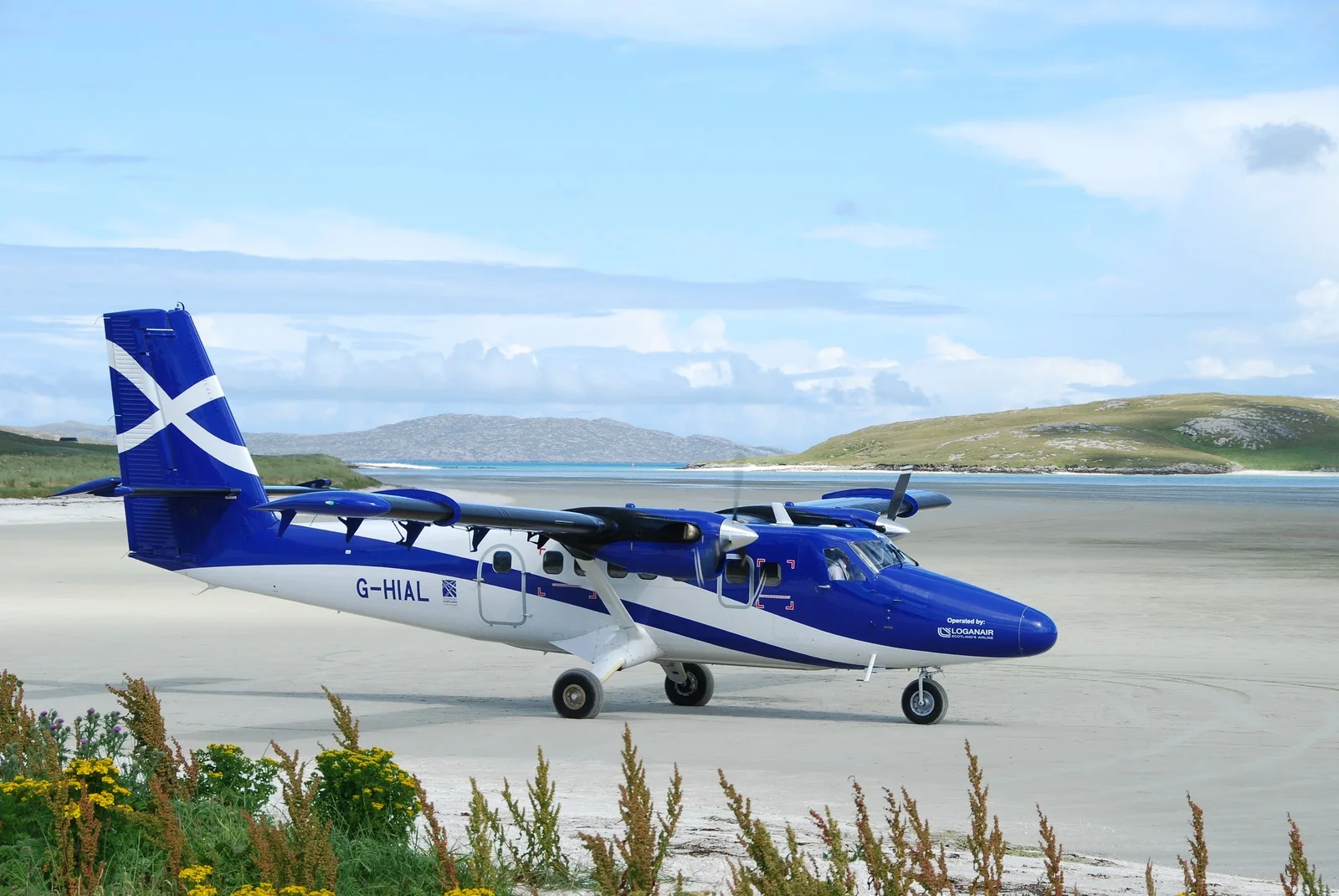 Une plage comme tarmac pour l'aiport de Barra !